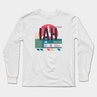 Houston (IAH) Airport // Sunset Baggage Tag Long Sleeve T-Shirt